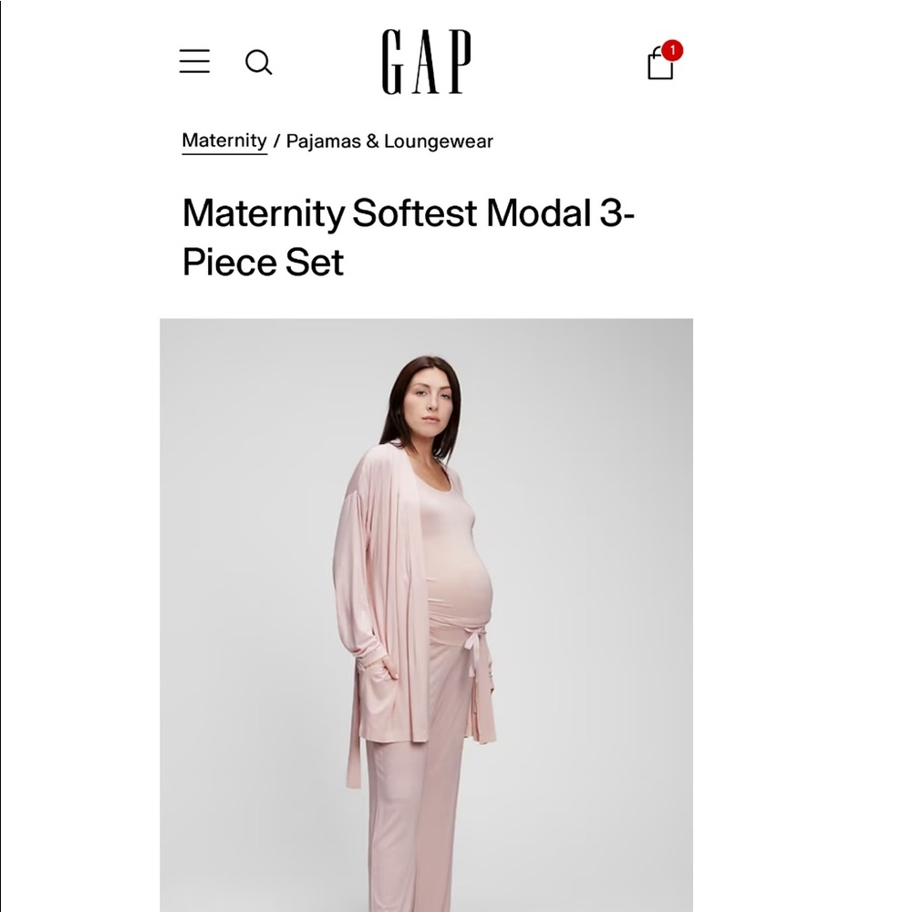 GAP Maternity Softest Modal 3-Piece Set - Light Pink